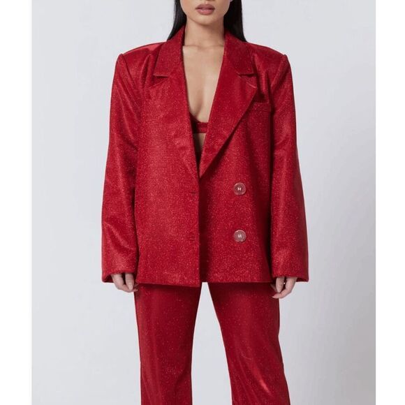 SLA The Label Red Paloma Sparkle Blazer